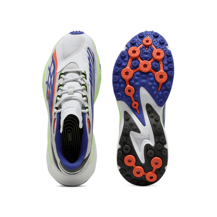 PUMA Spirex Raceday Sneakers in White/Fizzy Apple Angle 0