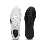 PUMA ST Runner v4 Leather Sneakers in White/Black/Cast Iron Angle 0