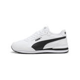 PUMA ST Runner v4 Leather Sneakers in White/Black/Cast Iron Angle 1