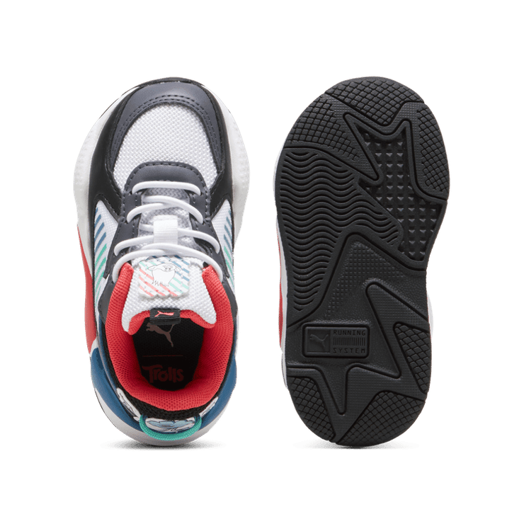 PUMA x TROLLS RS-X s' Sneakers in White/Blue Horizon (TD) Angle 0