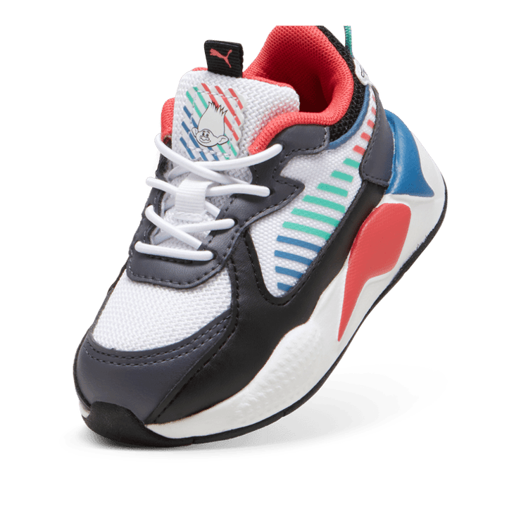 PUMA x TROLLS RS-X s' Sneakers in White/Blue Horizon (TD) Angle 2