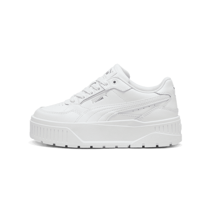 PUMA Karmen II IDOL Sneakers in White/Silver (GS) Angle 1