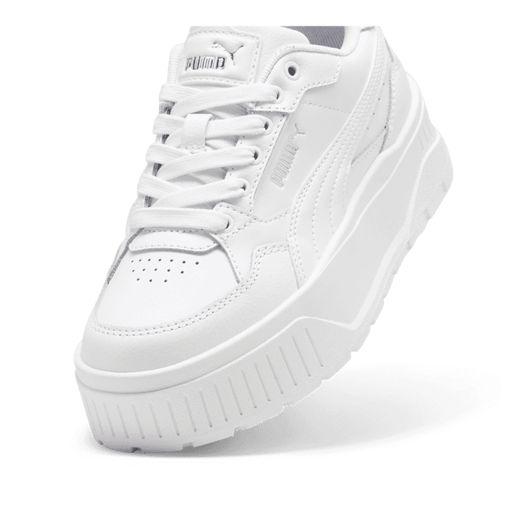 PUMA Karmen II IDOL Sneakers in White/Silver (GS) Angle 2