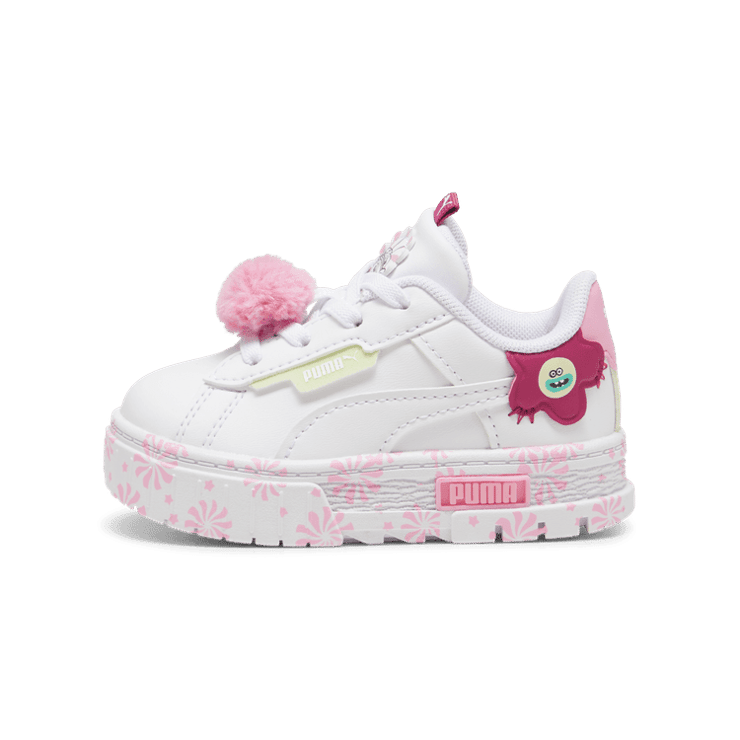 PUMA x TROLLS Mayze Crashed s' Sneakers in White/Mauved Out (TD) Angle 1