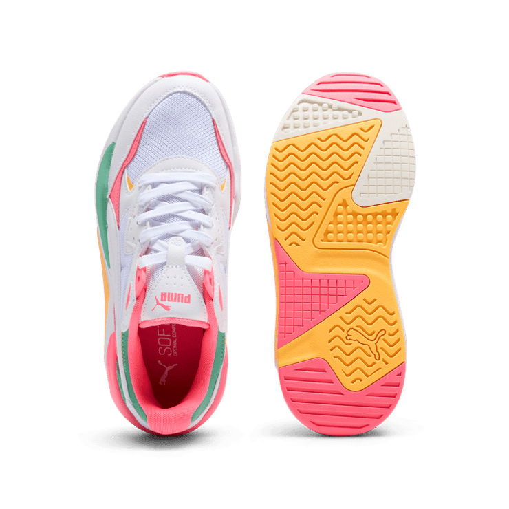 PUMA X-Ray Speed Wide in White/Sunset Glow/Jade Frost Angle 0