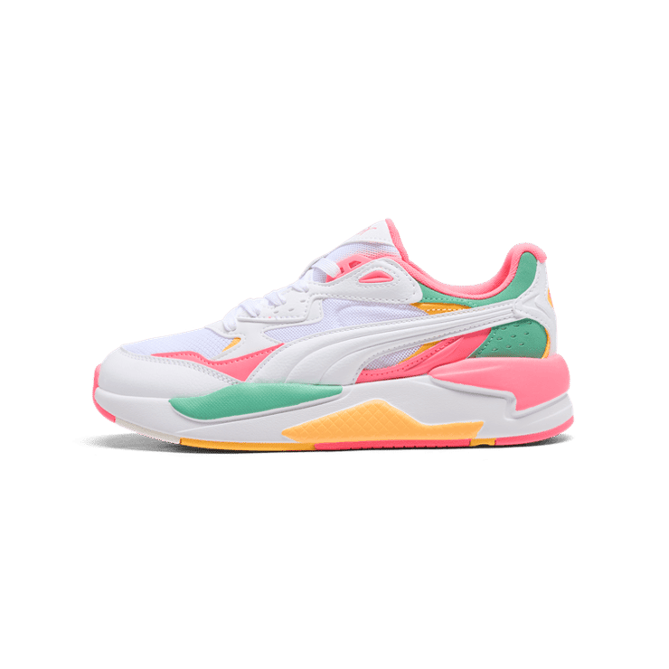 PUMA X-Ray Speed Wide in White/Sunset Glow/Jade Frost Angle 1