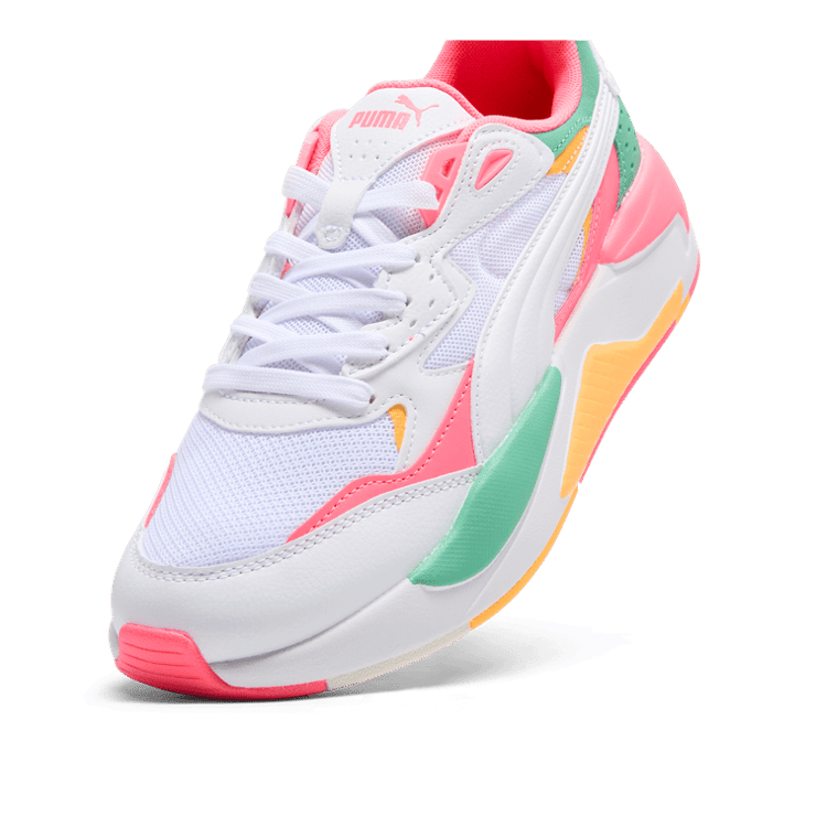 PUMA X-Ray Speed Wide in White/Sunset Glow/Jade Frost Angle 2