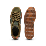 PUMA Suede Peace And Love Flagship Sneakers in Olive Drab/Black/Redmazing Angle 0