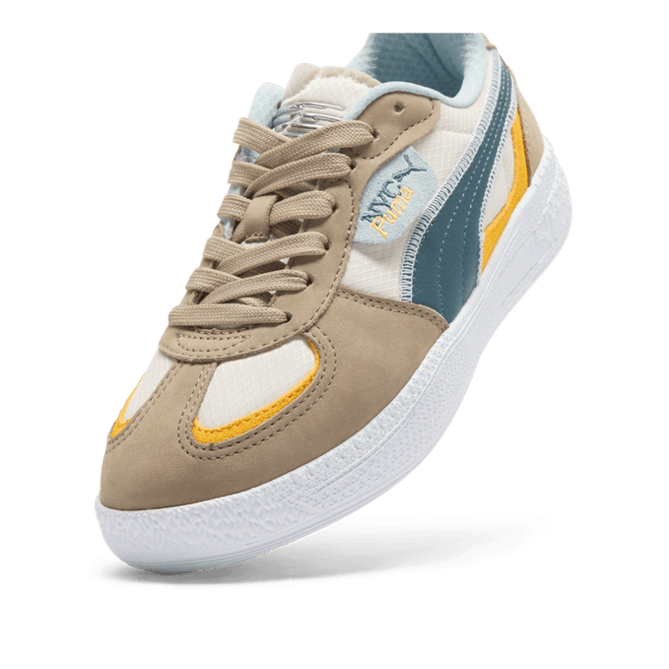 PUMA Palmero Lamoda NYC Long Run Sneakers in Oak Branch/Grey Skies/Tangerine Angle 2