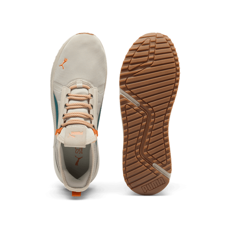 PUMA Pacer Future Street Speckle Sneakers in Desert Dust/Cold Green/Maple Syrup Angle 0