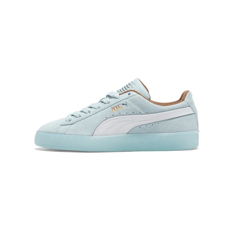 PUMA Suede NYC Long Run Sneakers in Frosted Dew/White/Haute Coffee Angle 1