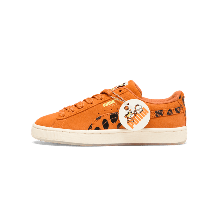 PUMA x CHEETOS® Suede Sneakers in Rickie Orange/For All Time Red/Warm White (GS) Angle 0