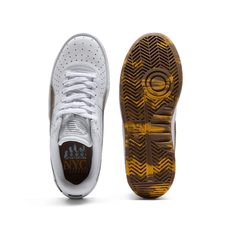 PUMA GV Special NYC Long Run Cordura Sneakers in White/Haute Coffee/Silver Angle 0