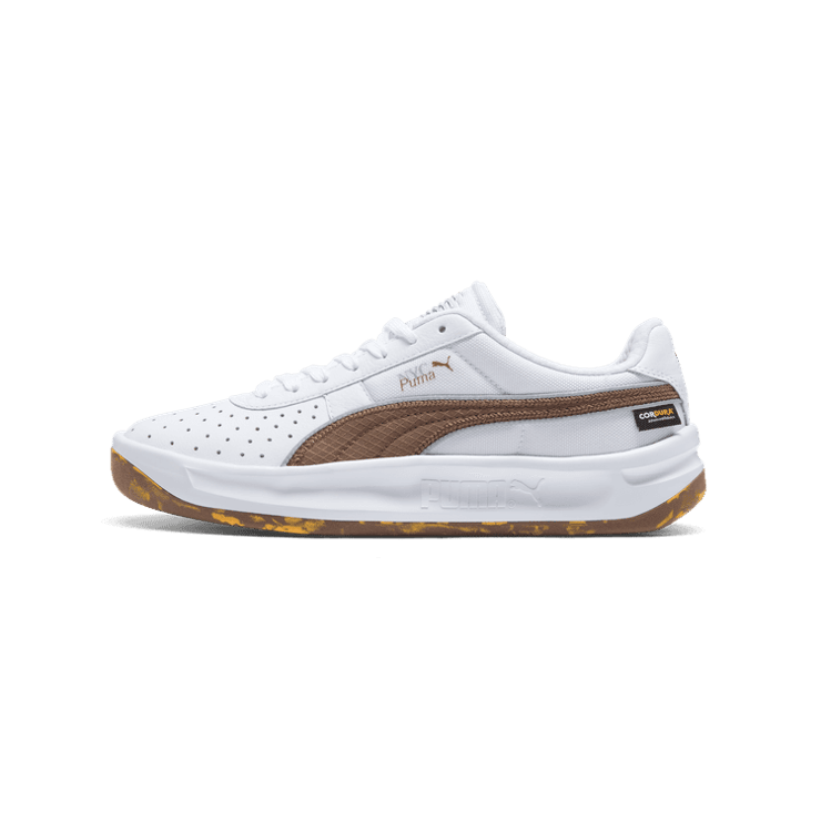 PUMA GV Special NYC Long Run Cordura Sneakers in White/Haute Coffee/Silver Angle 1