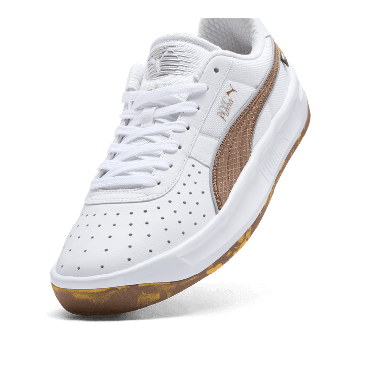 PUMA GV Special NYC Long Run Cordura Sneakers in White/Haute Coffee/Silver Angle 2