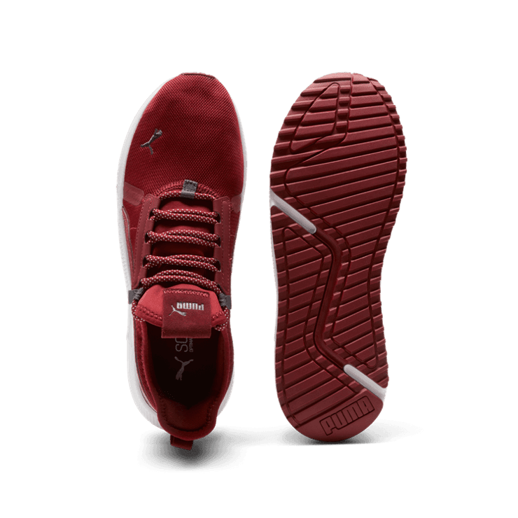 PUMA Pacer Future Street Speckle Sneakers in Intense Red/Intense Red/Galactic Grey Angle 0