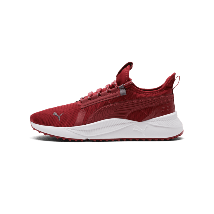 PUMA Pacer Future Street Speckle Sneakers in Intense Red/Intense Red/Galactic Grey Angle 1