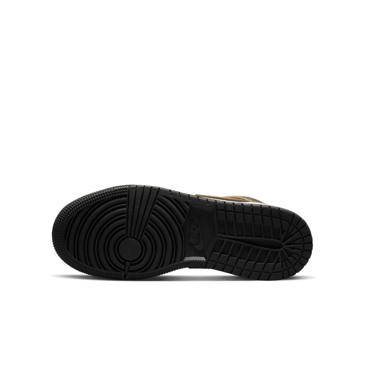 Jordan 1 Mid SE Glitter Black Metallic Gold (GS) Angle 0