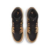 Jordan 1 Mid SE Glitter Black Metallic Gold (GS) Angle 1
