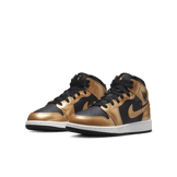 Jordan 1 Mid SE Glitter Black Metallic Gold (GS) Angle 2