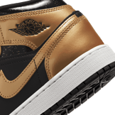 Jordan 1 Mid SE Glitter Black Metallic Gold (GS) Angle 5