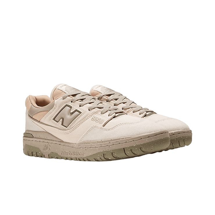 New Balance 550 Canvas Cream Olive Angle 2