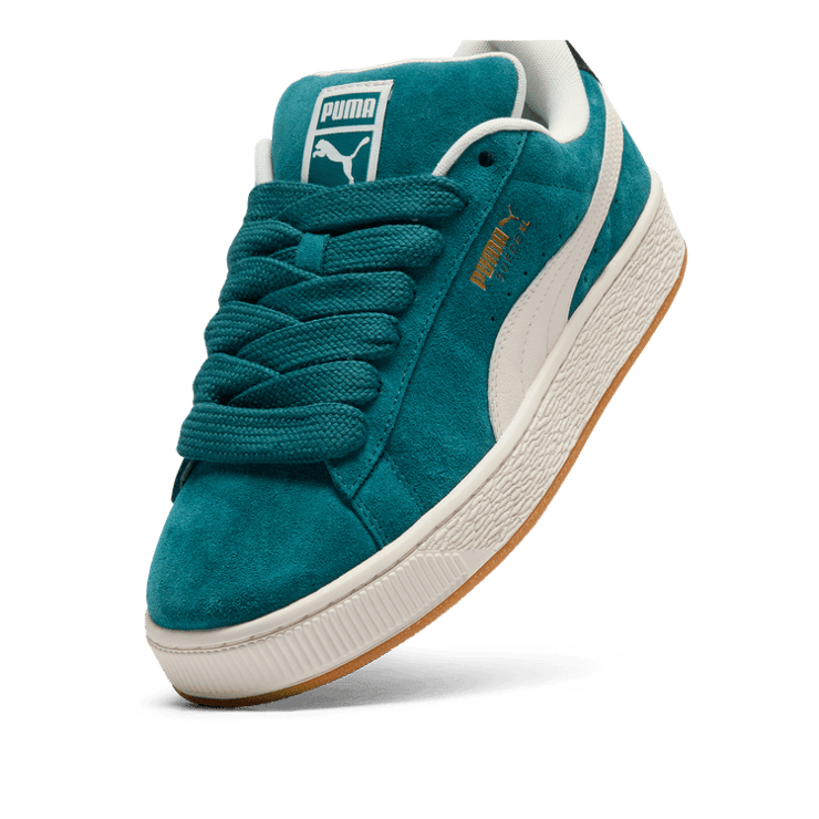 PUMA Suede XL Levels Sneakers in Cold Green/Frosted Ivory/Black Angle 2
