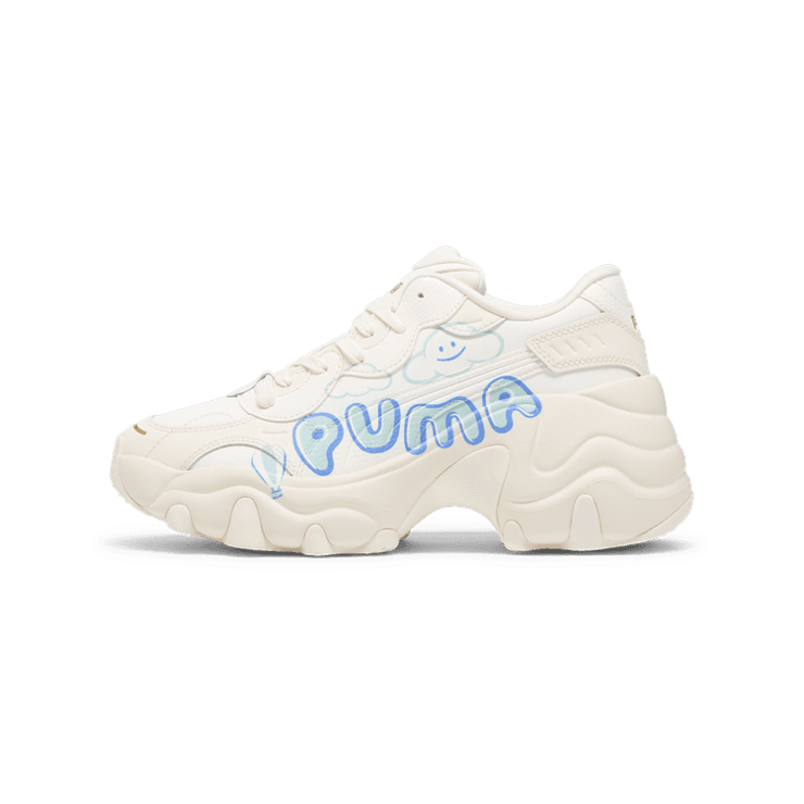 PUMA Pulsar Wedge Cloud Sneakers in Frosted Ivory/Silver Sky/Blue Skies Angle 1