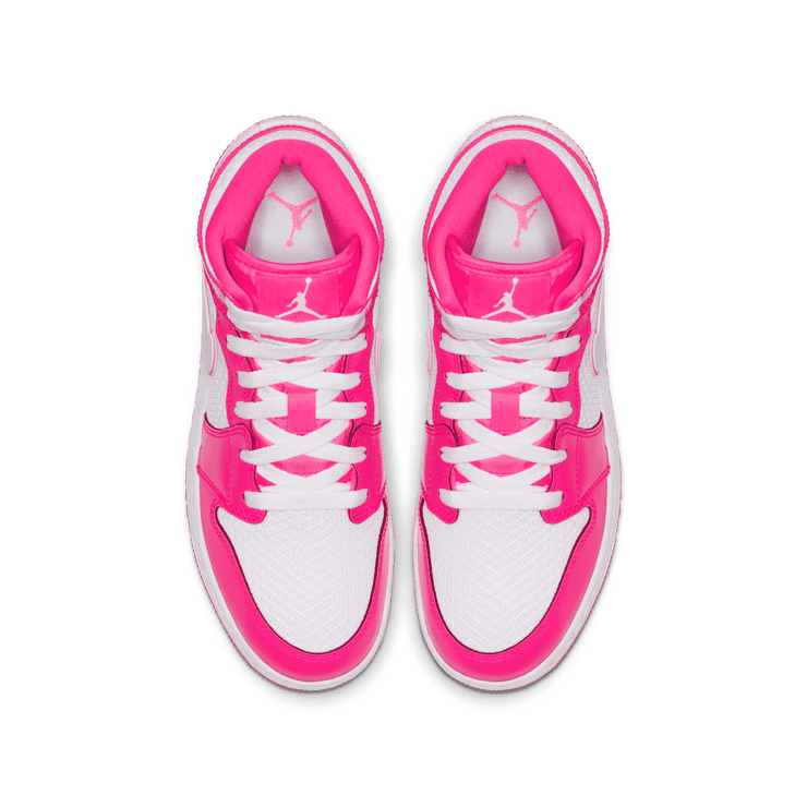 Jordan 1 Mid Hyper Pink White (GS) Angle 1