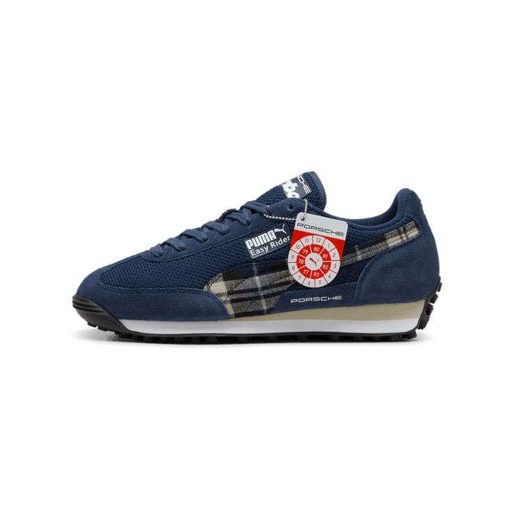PUMA Porsche Legacy Easy Rider Tartan Sneakers in Dark Blue Angle 1