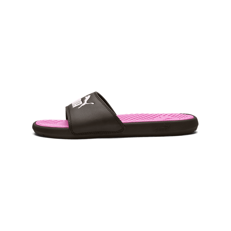 PUMA Cool Cat Slides in Black/Opera Mauve/White Angle 1