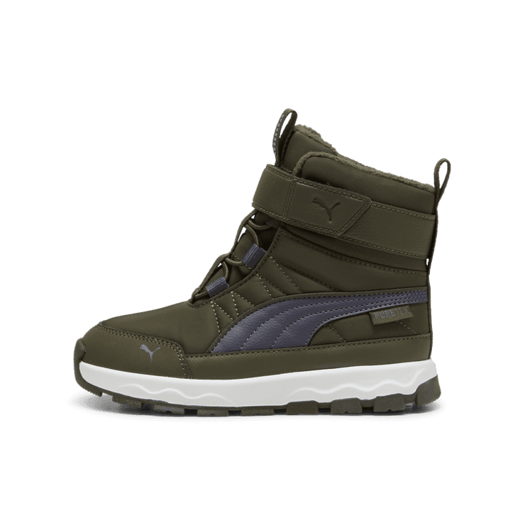 PUMA Evolve Puretex ' Boots in Dark Olive/Galactic Grey/White (GS) Angle 1