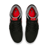 Jordan 1 Mid Black Particle Grey Gym Red Angle 1