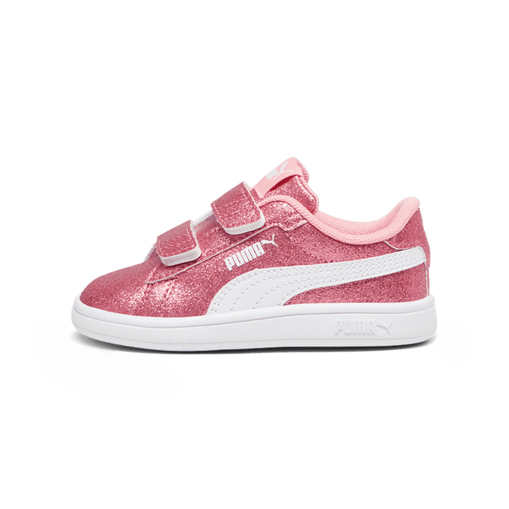 PUMA Smash 3.0 Glitz Glam s' Sneakers in Peach Smoothie/White (TD) Angle 1