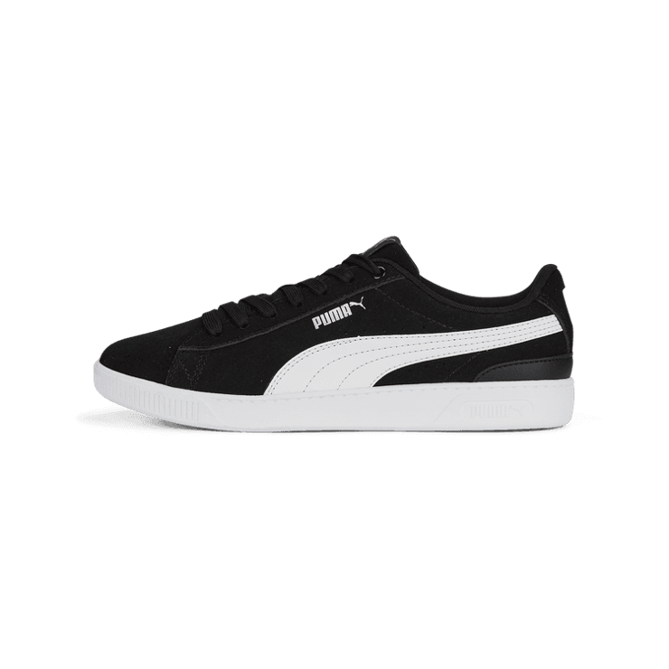 PUMA Vikky v3 Wide Sneakers in Black/White/Silver Angle 1