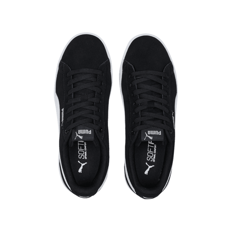 PUMA Vikky v3 Wide Sneakers in Black/White/Silver Angle 2