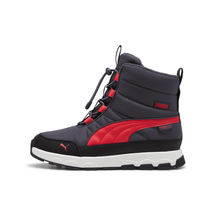 PUMA Evolve Puretex Boots in Galactic Grey/Tart Cherry/Black (GS) Angle 1