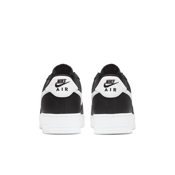 Nike Air Force 1 Low '07 Black White Pebbled Leather Angle 4