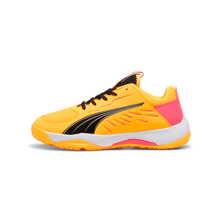 PUMA Accelerate Court in Sun Stream/Sunset Glow/Black (GS) Angle 1