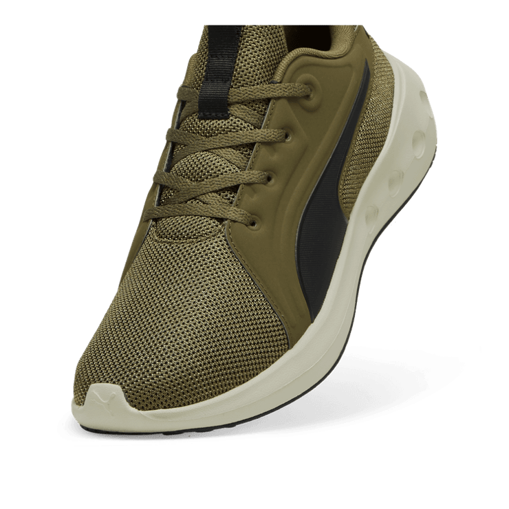 PUMA SOFTRIDE Carson in Olive/Black/Desert Dust Angle 2