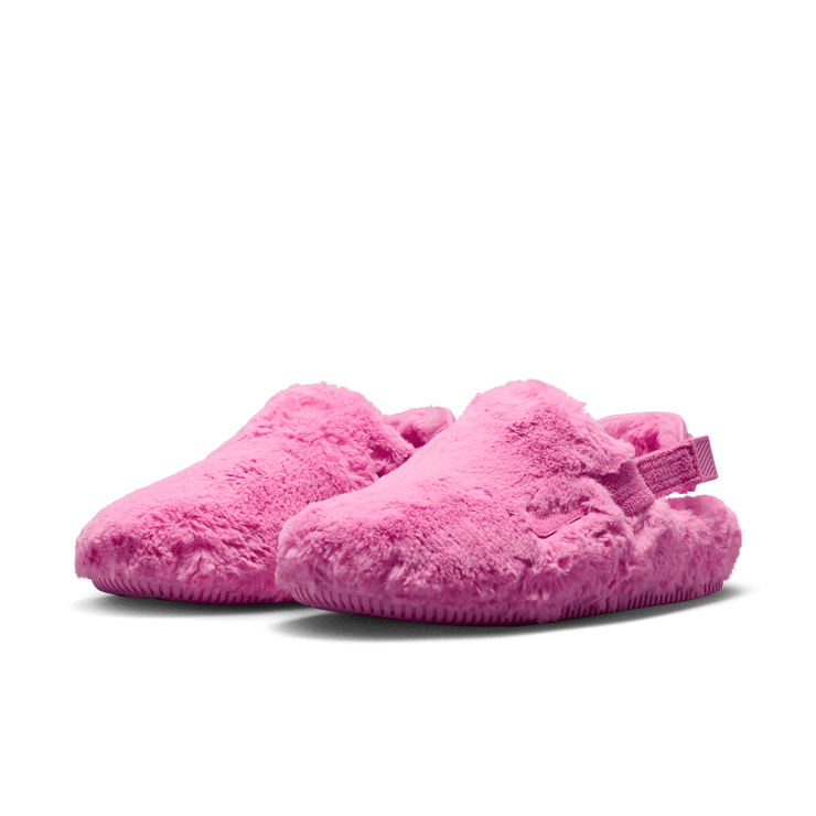 Nike Calm Mule Fur Pink (W) Angle 2