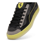 PUMA Scuderia Ferrari Suede Trippy Sneakers in Black/Speed Yellow Angle 2