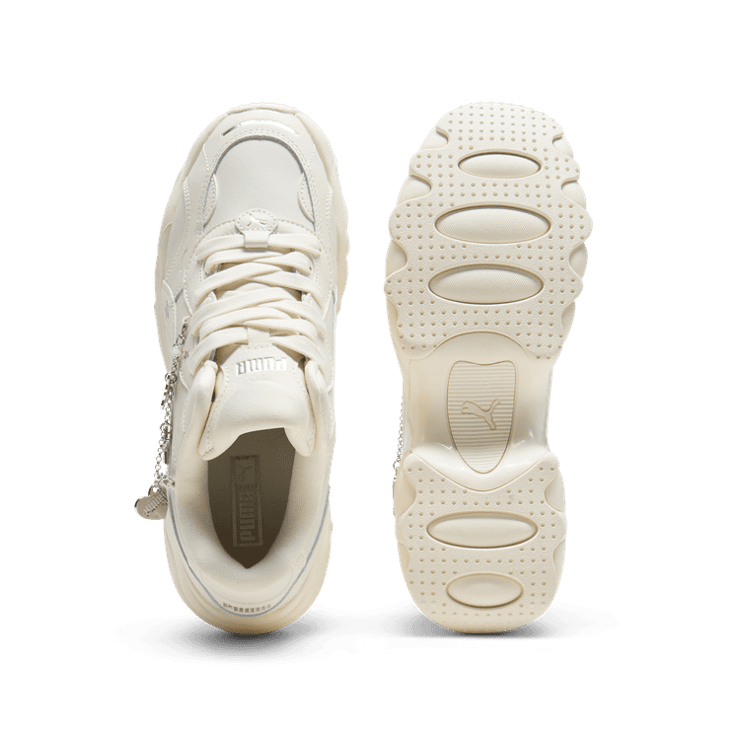 PUMA Pulsar Wedge Chain Sneakers in Frosted Ivory/Silver Angle 0