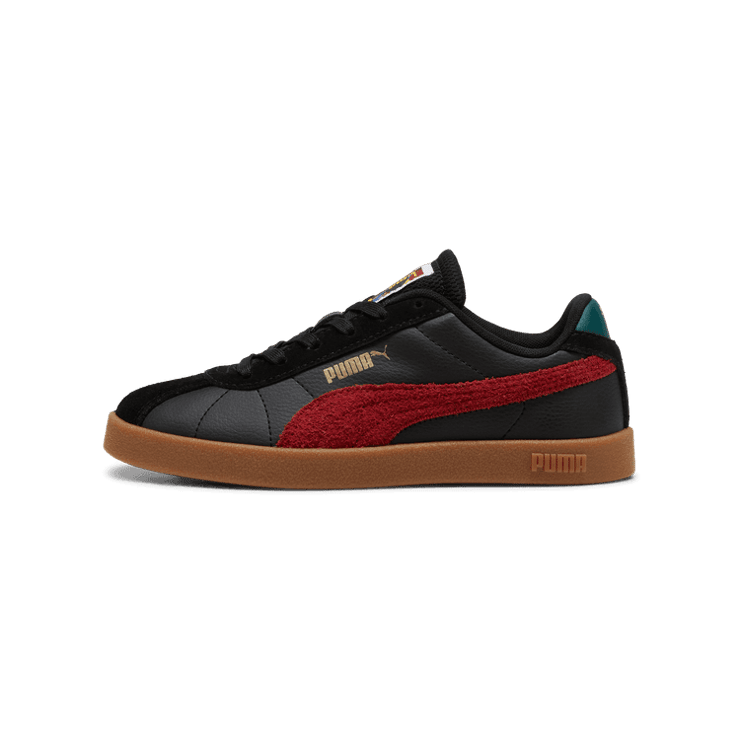 PUMA Club II YEAR OF SPORT Sneakers in Black/Intense Red/Gum (GS) Angle 1