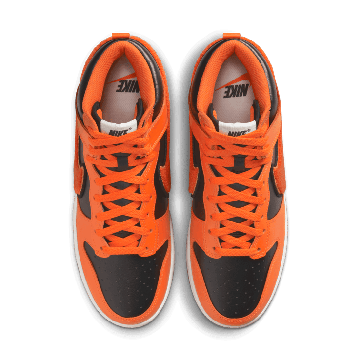 Nike Dunk High Chenille Swoosh Safety Orange Angle 1