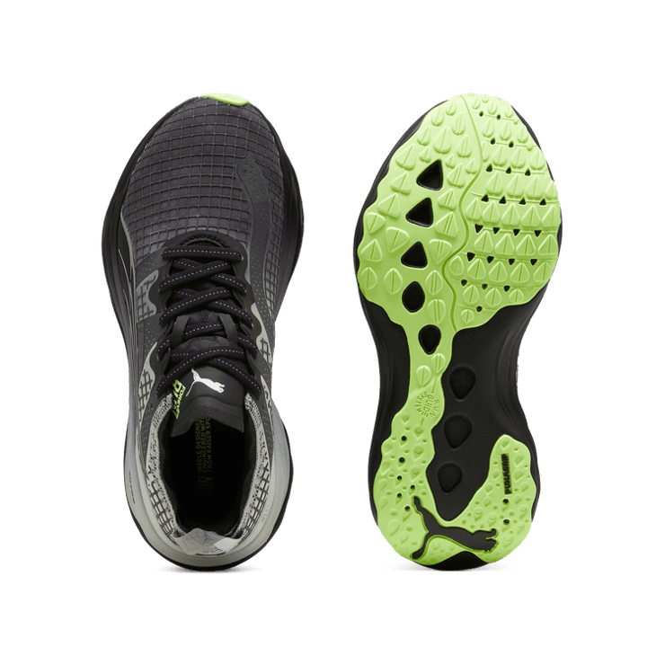 PUMA ForeverRun NITRO⢠Water-Repellent in Black/Glacial Grey/Fizzy Apple Angle 0