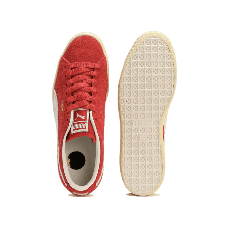 PUMA Suede VTG Neverworn III Sneakers in Warm White/Club Red Angle 0