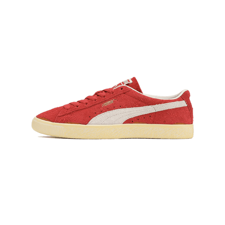 PUMA Suede VTG Neverworn III Sneakers in Warm White/Club Red Angle 1