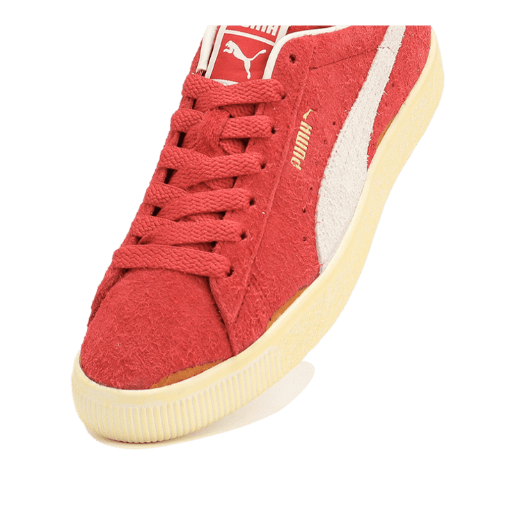 PUMA Suede VTG Neverworn III Sneakers in Warm White/Club Red Angle 2