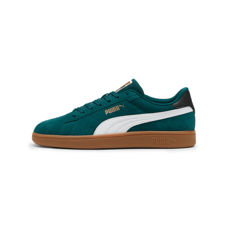 PUMA Smash 3.0 Year Of Sport Sneakers in Dark Myrtle/White/Gum Angle 1